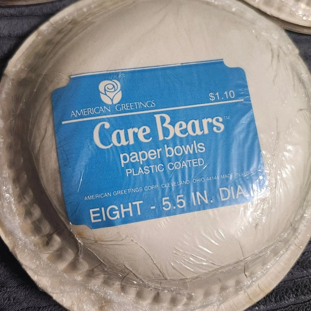 Vintage American Greetings Care Bears Paper‎ Bowls 5.5